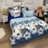 Lenjerie pat dublu, Finet, 6 piese, Albastru, flori [3]
