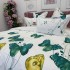 Lenjerie pat dublu, Finet, 6 piese, Verde, Alb, fluturi [9]