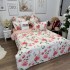 Lenjerie pat dublu, Finet, 6 piese, Alb, Roz, flori [4]