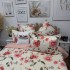 Lenjerie pat dublu, Finet, 6 piese, Alb, Roz, flori [10]