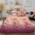 Lenjerie pat dublu, Finet, 6 piese, Roz, flori [2]