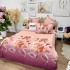 Lenjerie pat dublu, Finet, 6 piese, Roz, flori [4]