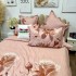 Lenjerie pat dublu, Finet, 6 piese, Roz, flori [6]
