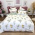Lenjerie pat dublu, Finet, 6 piese, Alb, Verde,  flori [2]
