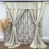 Set 3 metri de 2 bucati de Draperie BlackOut, Pearls, 150cm latime x 270cm înălțime, cu rejansa pt sina, Crem cu Sclipici [2]