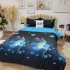 Lenjerie pat dublu, cearsaf clasic, 4 piese, Negru, Albastru, pisicute si inimioare [4]