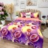 Lenjerie pat dublu, cearsaf clasic, 4 piese, Mov, gogosi [4]