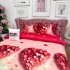 Lenjerie pat dublu, cearsaf clasic, 4 piese, Alb, Roz, inimioare [5]