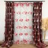 Set 2 Draperii Jacquard, Frunze, 150cm latime x 270cm înălțime, Grena + Perdea 400cm latime x 270cm inaltime, din Matase Imprimata, Bujori Rosii [2]