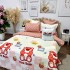 Lenjerie pat dublu,  FINET, 6 piese, Jojo Home, Roz, ursuleti, capsuni [4]