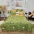 Lenjerie pat dublu,  FINET, 6 piese, Jojo Home, Verde, Albinute [3]