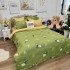 Lenjerie pat dublu,  FINET, 6 piese, cu ELASTIC, Jojo Home, Verde, albinute [4]