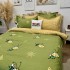 Lenjerie pat dublu,  FINET, 6 piese, cu ELASTIC, Jojo Home, Verde, albinute [6]
