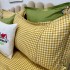 Lenjerie pat dublu,  FINET, 6 piese, cu ELASTIC, Jojo Home, Verde, albinute [8]