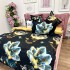 Lenjerie pat dublu, Finet, 6 piese, Negru, flori [5]