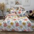 Lenjerie pat dublu, Finet, 6 piese, Alb, flori [9]