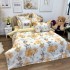 Lenjerie pat dublu, Finet, 6 piese, Alb, Galben, flori [3]