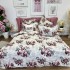 Lenjerie pat dublu, Finet, 6 piese, Bej, flori [2]