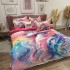 Lenjerie pat dublu, FINET, Imprimeu Digital 5D - Identic cu poza, Cu ELASTIC, 6 piese, Pucioasa, Roz, unicorn [6]