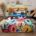 Lenjerie pat dublu, FINET, Imprimeu Digital 5D - Identic cu poza, Cu ELASTIC, 6 piese, Pucioasa, Multicolor, donuts [5]