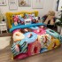 Lenjerie pat dublu, FINET, Imprimeu Digital 5D - Identic cu poza, Cu ELASTIC, 6 piese, Pucioasa, Multicolor, donuts [6]