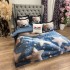 Lenjerie pat dublu, FINET, Imprimeu Digital 5D - Identic cu poza, Cu ELASTIC, 6 piese, Pucioasa, Albastru, ursuleti [6]