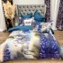 Lenjerie pat dublu, FINET, Imprimeu Digital 5D - Identic cu poza, Cu ELASTIC, 6 piese, Mov, flori liliac [7]
