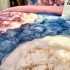 Lenjerie pat dublu, FINET, Imprimeu Digital 5D - Identic cu poza, Cu ELASTIC, 6 piese, Roz, Alb, Bleu, norisori pufosi [8]