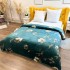 Patura pufoasa cocolino 200x230cm, 240g/mp, Verde, flori [2]