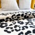 Patura pufoasa cocolino 200x230cm, 240g/mp, Alb, Negru, Animal Print [4]