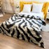 Patura pufoasa cocolino 200x230cm, 240g/mp, Gri, Negru, Zebra Print [3]