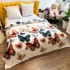 Patura pufoasa cocolino 200x230cm, 240g/mp, Alb, Fluturi colorati [3]