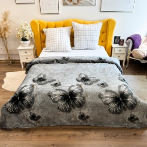 Patura pufoasa cocolino 200x230cm, 240g/mp, Gri, Fluturi Patura pufoasa cocolino 200x230cm, 240g/mp, Gri, Fluturi