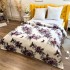 Patura pufoasa cocolino 200x230cm, 240g/mp, Alb, Fluturi si Trandafiri [3]
