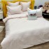 Lenjerie pat dublu cu Elastic, Damasc cu Patratele, 6 piese, Roz [3]