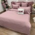 Lenjerie pat dublu cu Elastic, Damasc cu Patratele, 6 piese, Roz pudra [3]