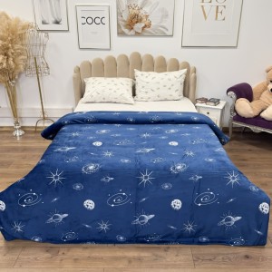 Patura Pufoasa CoCoLiNo (Fleece), 200x230cm, 240gr/m, Albastru, Planete - Răsfățul Perfect pentru Serile Racoroase