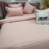 Lenjerie pat dublu cu Elastic, Damasc cu Patratele, 6 piese, Roz [12]