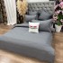 Lenjerie pat dublu cu Elastic, Damasc cu Patratele, 6 piese, Gri [3]