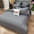 Lenjerie pat dublu cu Elastic, Damasc cu Patratele, 6 piese, Gri [11]