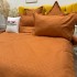 Lenjerie pat dublu cu Elastic, Damasc cu Patratele, 6 piese, Portocaliu [5]