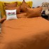 Lenjerie pat dublu cu Elastic, Damasc cu Patratele, 6 piese, Portocaliu [8]