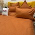 Lenjerie pat dublu cu Elastic, Damasc cu Patratele, 6 piese, Portocaliu [11]