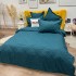 Lenjerie pat dublu cu Elastic, Damasc cu Patratele, 6 piese, Verde [3]