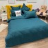 Lenjerie pat dublu cu Elastic, Damasc cu Patratele, 6 piese, Verde [4]