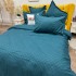 Lenjerie pat dublu cu Elastic, Damasc cu Patratele, 6 piese, Verde [15]