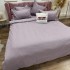 Lenjerie pat dublu cu Elastic, Damasc cu Patratele, 6 piese, Lila [3]