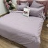 Lenjerie pat dublu cu Elastic, Damasc cu Patratele, 6 piese, Lila [4]