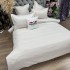 Lenjerie pat dublu, Finet tip Damasc cu Frunze, 6 piese, Crem [3]
