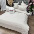 Lenjerie pat dublu, Finet tip Damasc cu Frunze, 6 piese, Crem [4]